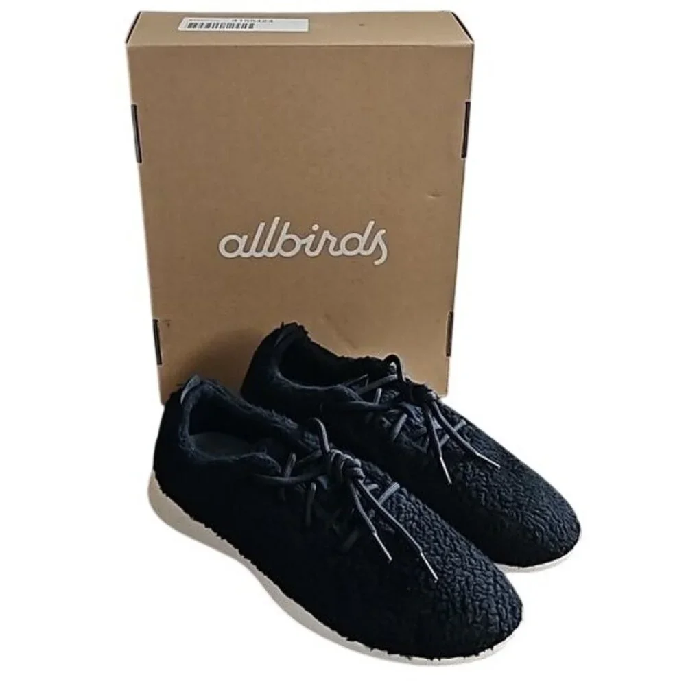 allbirds Merino Wool Runner Fluff Sneakers Size 11 Men's New Black Comfort